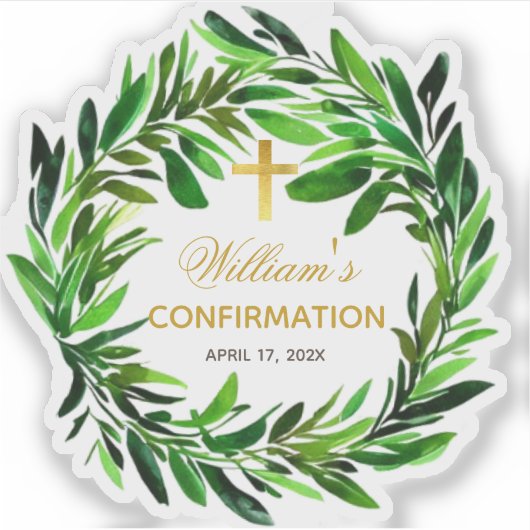 確認グリーンリースフェイクゴールドフォイルクロス シール (正面)