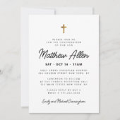 確認ソンシンプルモダンミニマリストクロス 招待状 (正面)