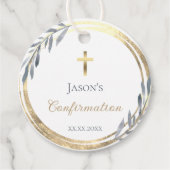 確認ダスティブルーフェイク金ゴールドフォイルメッセージカード フェイバータグ (正面)