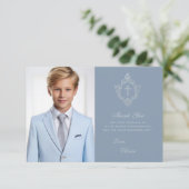 確認ダスティブルーボーイフォトシルバークレスト サンキューカード (スタンド正面)