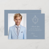 確認ダスティブルーボーイフォトシルバークレスト サンキューカード (正面/裏面)