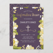 確認ディナー招待状、ガールズ、カスタム 招待状 (正面/裏面)