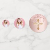 確認バラ金ゴールドグリッターが写真を乾燥 コンフェッティ (裏面)