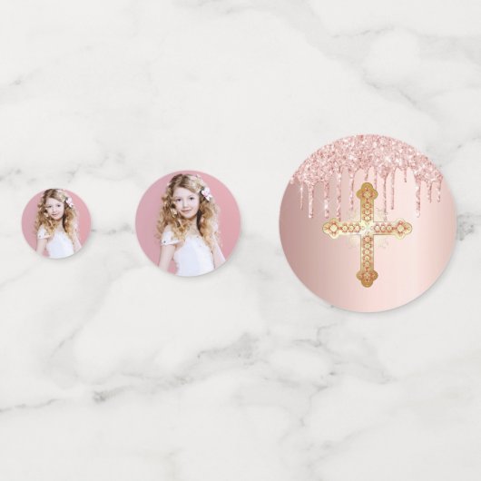 確認バラ金ゴールドグリッターが写真を乾燥 コンフェッティ (裏面)