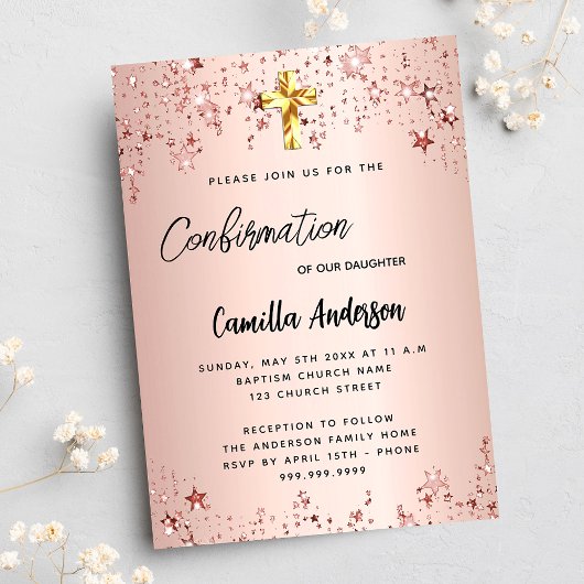 確認バラ金ゴールドスターガールラグジュアリー 招待状