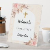 確認バラ金ゴールドピーチアーチウェルカム 台座サイン (インサイチュ)