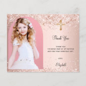 確認バラ金ゴールドフォトアーチサンキューカード (正面)