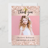 確認バラ金ゴールドフォトガールサンキューカード 招待状 (正面)