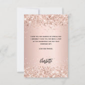 確認バラ金ゴールド写真スパークルスガール サンキューカード (裏面)