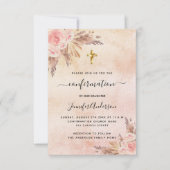 確認パンパスグラスバラ金ゴールド赤面贅沢 招待状 (正面)