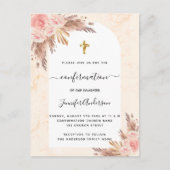 確認パンパスグラスバラ金ゴールド赤面 インビテーションポストカード (正面)