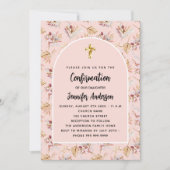 確認パンパスグラス花バラ金ゴールドboho 招待状 (正面)