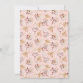 確認パンパスグラス花バラ金ゴールドboho 招待状 (裏面)