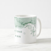 確認パーソナライズされたグリーンウォーター色 コーヒーマグカップ (正面右)