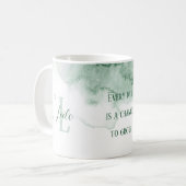 確認パーソナライズされたグリーンウォーター色 コーヒーマグカップ (正面左)