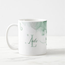 確認パーソナライズされたグリーンウォーター色 コーヒーマグカップ