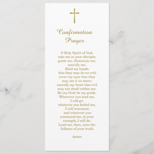 確認パーソナライズされた女の子祈りの言葉カード メニュー (裏面)