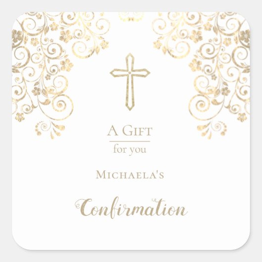 確認パーソナライズされた金ゴールドハンドサニタイザラボ スクエアシール (正面)