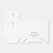 確認パーティー特典ボックス – 青、緑の十字 フェイバーボックス (折り畳みなし)