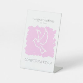 確認ピンクおめでとう 台座サイン