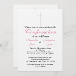 確認ピンクの双子 招待状