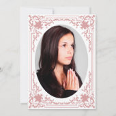 確認ピンクの女の子の写真 ダスティローズ ヴィンテージ 招待状 (裏面)