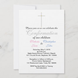 確認ピンクブルーツイン招待状 招待状