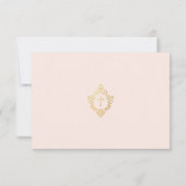 確認ピンク金ゴールドクレストガールフォトヴィンテージ サンキューカード (裏面)