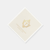 確認フェイク金ゴールドクロスクレストアイボリー宗教 スタンダードカクテルナプキン (角)
