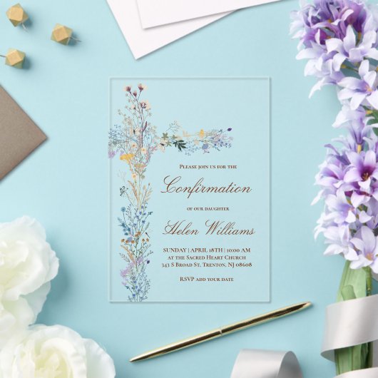 確認フローラクロス アクリル招待状 (インサイチュ (ウェディング))