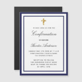 確認ボーイ青王室の白ミニマル主義者 マグネット招待状 (正面/裏面)