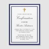 確認ボーイ青王室の白ミニマル主義者 マグネット招待状 (正面)