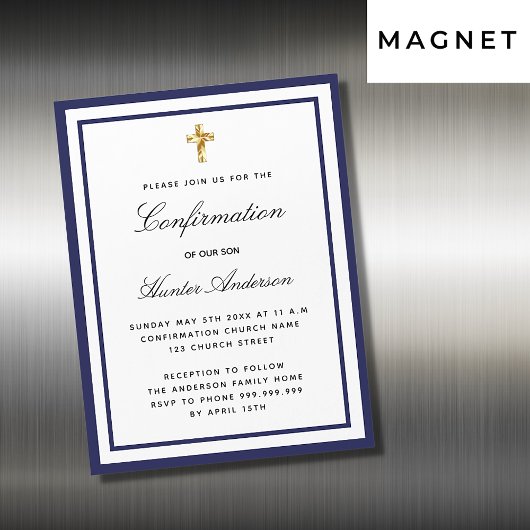 確認ボーイ青王室の白ミニマル主義者 マグネット招待状