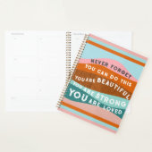 確認メッセージ前向きのレトロスタイル プランナー手帳 (ディスプレー)