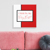 確認モダン引用文カラーブロックレッドブラック キャンバスプリント (インサイチュ (リビング))