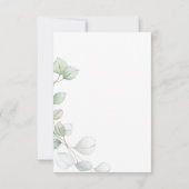 確認ユーカリプスグリーンリー金ゴールドガール 招待状 (裏面)