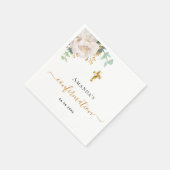 確認ユーカリ白フローラバラ金ゴールド スタンダードカクテルナプキン (角)