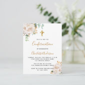 確認ユーカリ白フローラ インビテーションポストカード (スタンド正面)