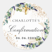 確認ユーカリ緑金ゴールド ラウンドシール (正面)