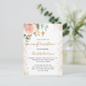 確認ユーカリ赤面ピンクフローラ女 インビテーションポストカード (スタンド正面)