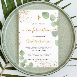 確認ユーカリ金ゴールドグリッター女 招待状