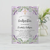 確認ラベンダーシルバーバイオレットガールラグジュアリー 招待状 (スタンド正面)