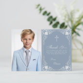 確認ヴィンテージダスティブルーシルバーボーイ写真 サンキューカード (スタンド正面)