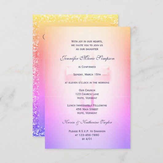 確認光レインボークロス 招待状 (正面/裏面)