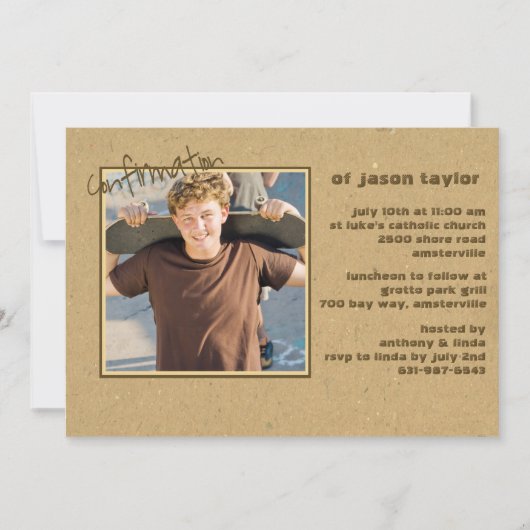 確認写カジュアル真招待状 招待状 (正面)