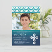 確認写真招待状 - 男の子のオーダーメイドカード 招待状 (スタンド正面)