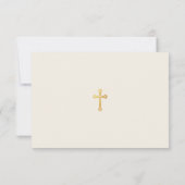 確認写真 ヴィンテージ風 ゴールド 十字架 & アイボリー サンキューカード (裏面)