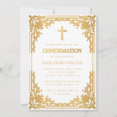 確認写真 偽のゴールドフォイル ヴィンテージ エレガント 招待状 (正面)