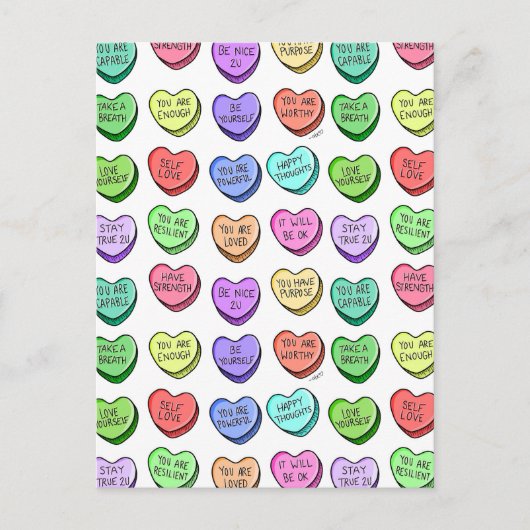 確認前向きのバレンタインのはがき ポストカード (正面)