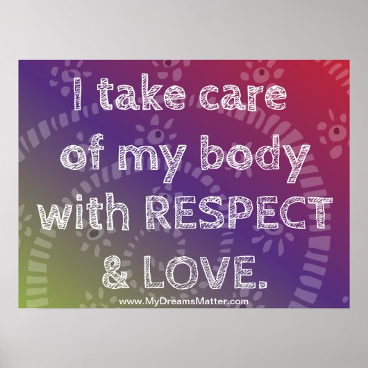 確認前向きマニフェスト完璧な体の健康 ポスター (正面)